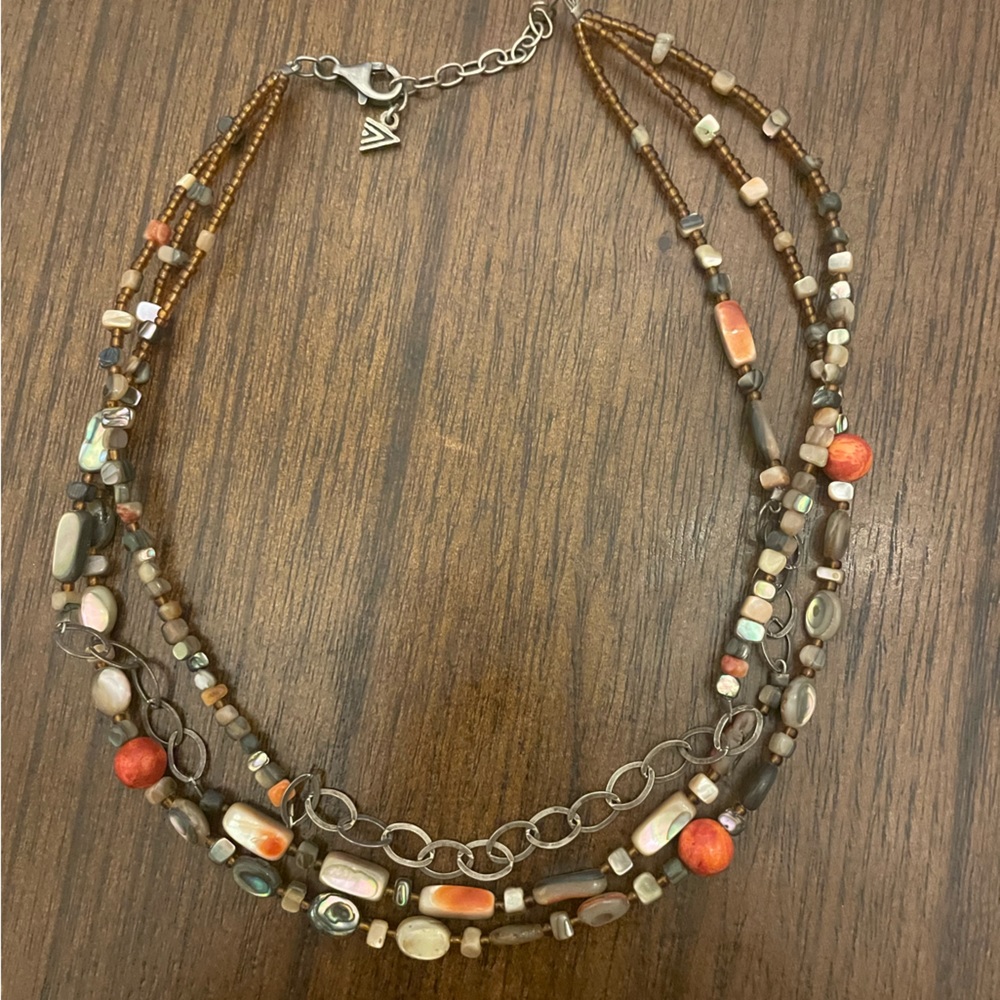 Silpada three strand coral necklace